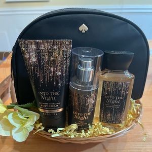 Kate Spade ♠️ cosmetic bag & Bath n body set BASKET BUNDLE! Authentic.